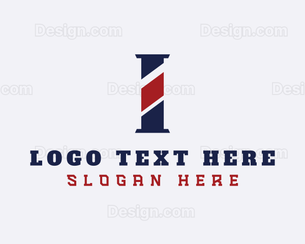 Barber Grooming Letter I Logo