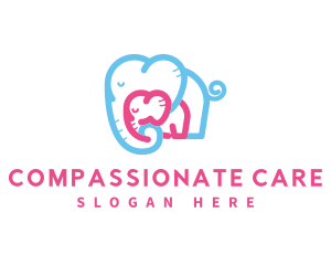 Mother Daughter Elephant Care logo design