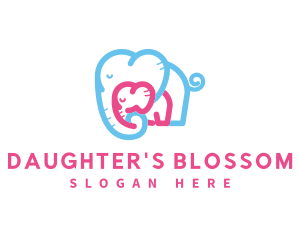 Mother Daughter Elephant Care logo design