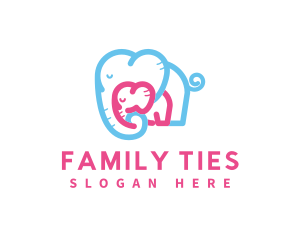 Mother Daughter Elephant Care logo design