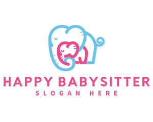 Mother Daughter Elephant Care logo design