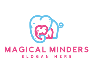 Mother Daughter Elephant Care logo design