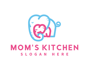 Mother Daughter Elephant Care logo design