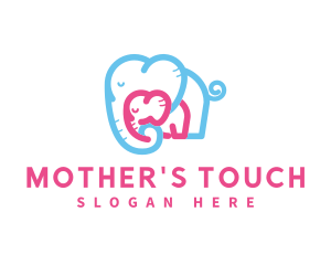 Mother Daughter Elephant Care logo design