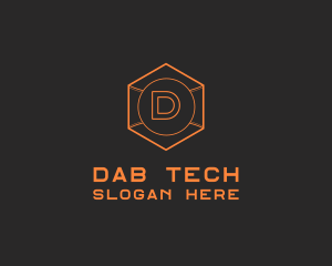 Tech Geometric Hexagon  logo design