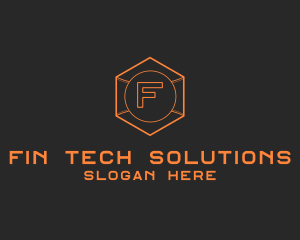 Tech Geometric Hexagon  logo design