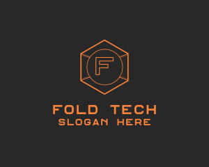 Tech Geometric Hexagon  logo design