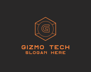 Tech Geometric Hexagon  logo design