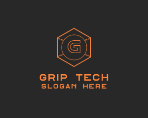 Tech Geometric Hexagon  logo design