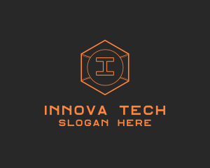 Tech Geometric Hexagon  logo design