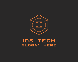 Tech Geometric Hexagon  logo design