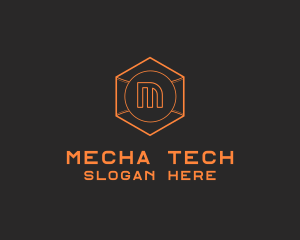 Tech Geometric Hexagon  logo design