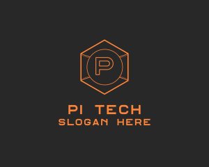 Tech Geometric Hexagon  logo design