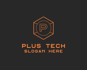 Tech Geometric Hexagon  logo design