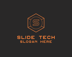 Tech Geometric Hexagon  logo design