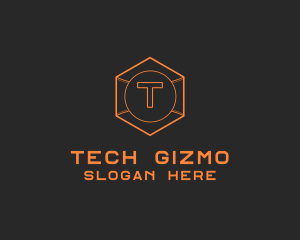 Tech Geometric Hexagon  logo design