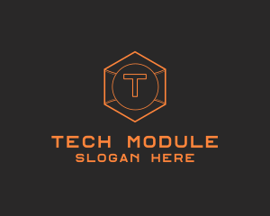 Tech Geometric Hexagon  logo design