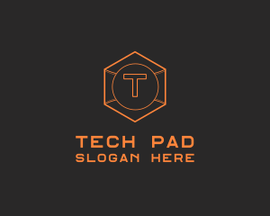 Tech Geometric Hexagon  logo design