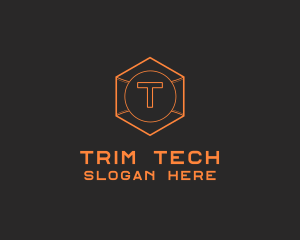 Tech Geometric Hexagon  logo design