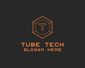 Tech Geometric Hexagon  logo design