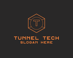 Tech Geometric Hexagon  logo design