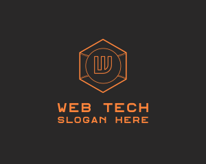 Tech Geometric Hexagon  logo design