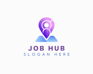 Job Recruitment Location Pin logo design