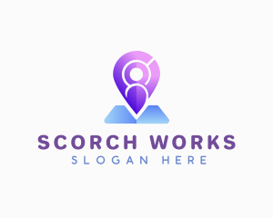 Job Recruitment Location Pin logo design