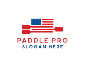 American Flag Paddle logo design