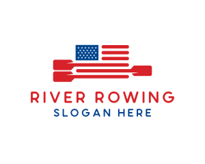 American Flag Paddle logo design