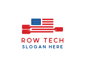 American Flag Paddle logo design