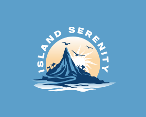 Tropical Mountain Island logo design