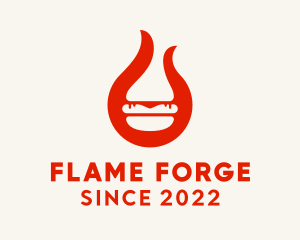 Chili Flame Burger  logo design