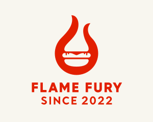 Chili Flame Burger  logo design