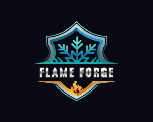 Snowflake Fire Temperature logo design