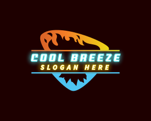 Neon HVAC Heating Cooling logo design