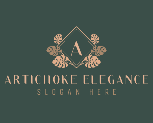 Elegant Leaf Ornamental logo design