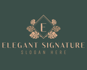 Elegant Leaf Ornamental logo design