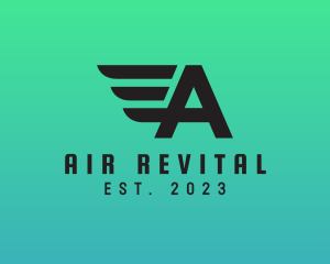 Aviation Flying Wing Letter A logo design