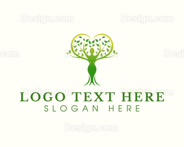 Tree Woman Heart Logo