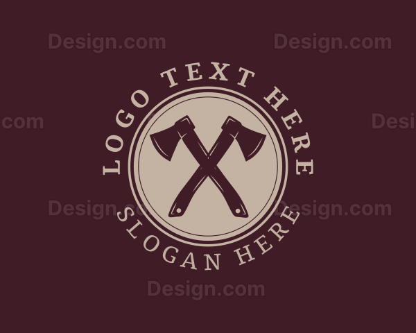 Lumberjack Axe Tool Logo