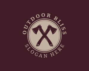 Lumberjack Axe Tool logo design