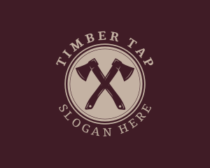 Lumberjack Axe Tool logo design