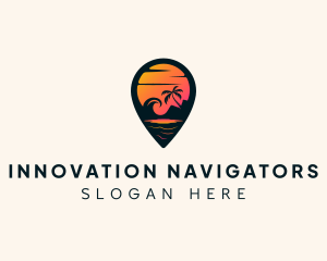 Sunset Beach Location logo design