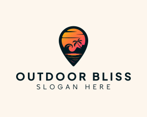 Sunset Beach Location logo design