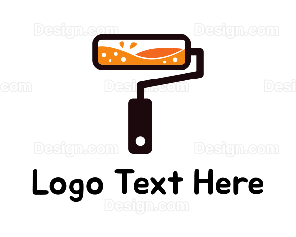 Orange Paint Roller Logo