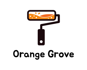 Orange Paint Roller logo design