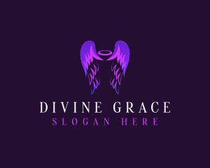 Angel Wings Cherubim logo design