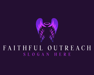 Angel Wings Cherubim logo design