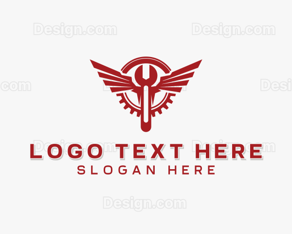 Wings Wrench Mechanic Logo